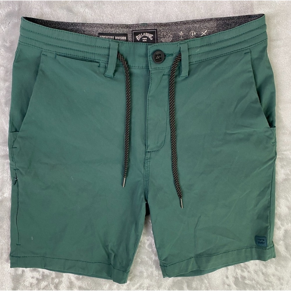 Billabong Hybrid Shorts Mens Small Green Adventure Division A/DIV Stretch 31x7.5